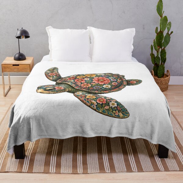 Item preview, Swimming Floral Turtle | Ocean Floral V.2 Art Collection designed and sold by Zaru Art Studio.