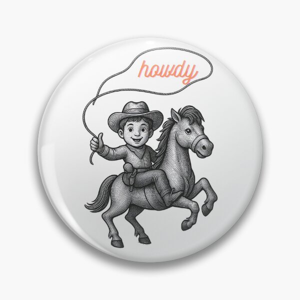 Item preview, Howdy Cowboy Riding Horse Vintage Illustration designed and sold by NourArtCorner.