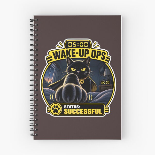 Item preview, 05:00 Wake-Up Ops/Funny Black Cat Sticker/Cat Alarm/Cat Lover Gift/Moggy Head  designed and sold by Halejo68.