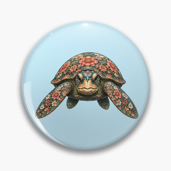 Item preview, Floral Turtle | Ocean Floral V.2 Art Collection designed and sold by Zaru Art Studio.