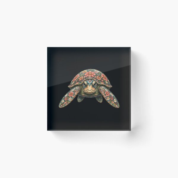 Item preview, Floral Turtle | Ocean Floral V.2 Art Collection designed and sold by Zaru Art Studio.