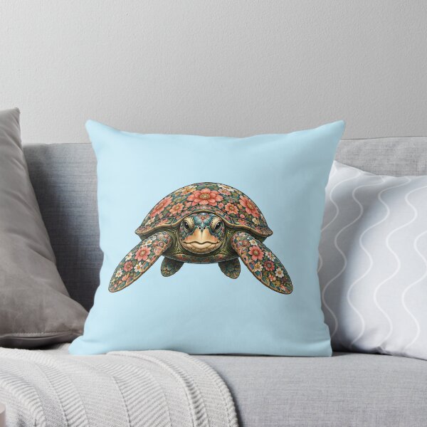 Item preview, Floral Turtle | Ocean Floral V.2 Art Collection designed and sold by Zaru Art Studio.