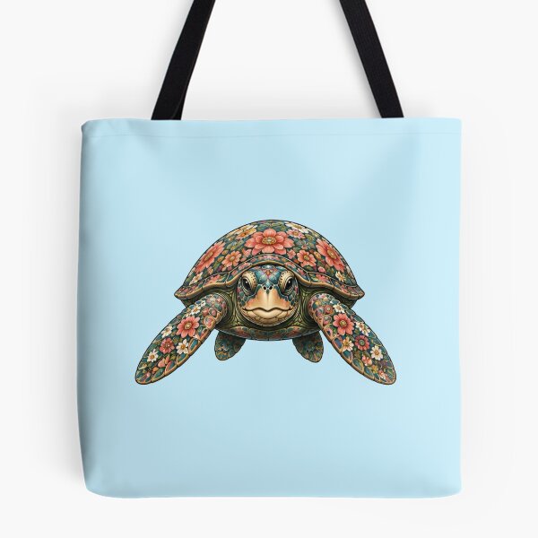 Item preview, Floral Turtle | Ocean Floral V.2 Art Collection designed and sold by Zaru Art Studio.