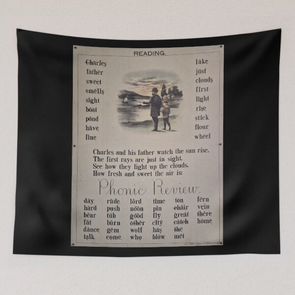 Item preview, Victorian 19th century school poster reading and writing designed and sold by KALEIDOSCOPE UK.