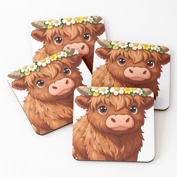 Item preview, Highland Cow with Daisy Crown designed and sold by pumsquare.
