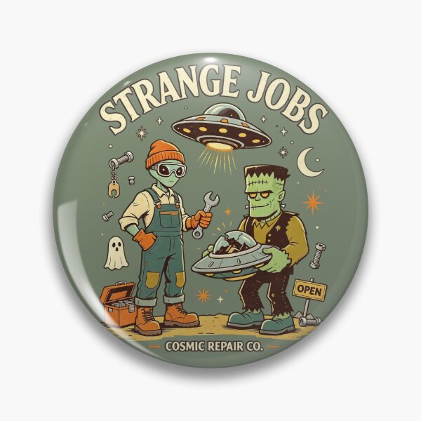 Item preview, Strange Jobs Alien Frankenstein Cosmic Repair designed and sold by NatalieJeans.