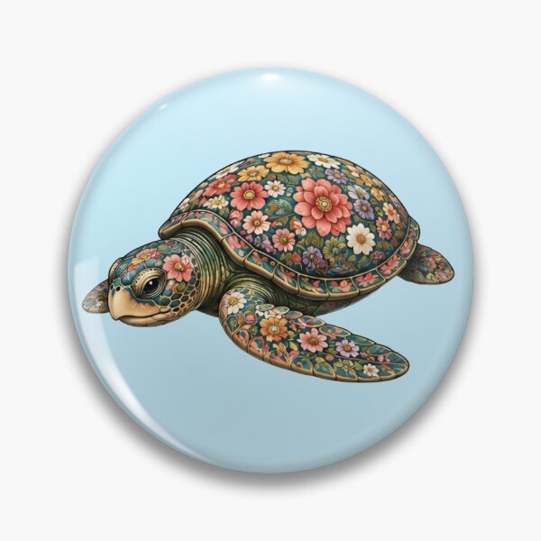 Item preview, Resting Floral Sea Turtle | Ocean Floral V.2 Art Collection designed and sold by Zaru Art Studio.