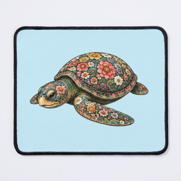 Item preview, Resting Floral Sea Turtle | Ocean Floral V.2 Art Collection designed and sold by Zaru Art Studio.