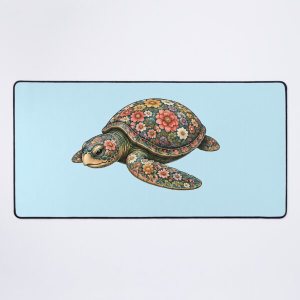 Item preview, Resting Floral Sea Turtle | Ocean Floral V.2 Art Collection designed and sold by Zaru Art Studio.