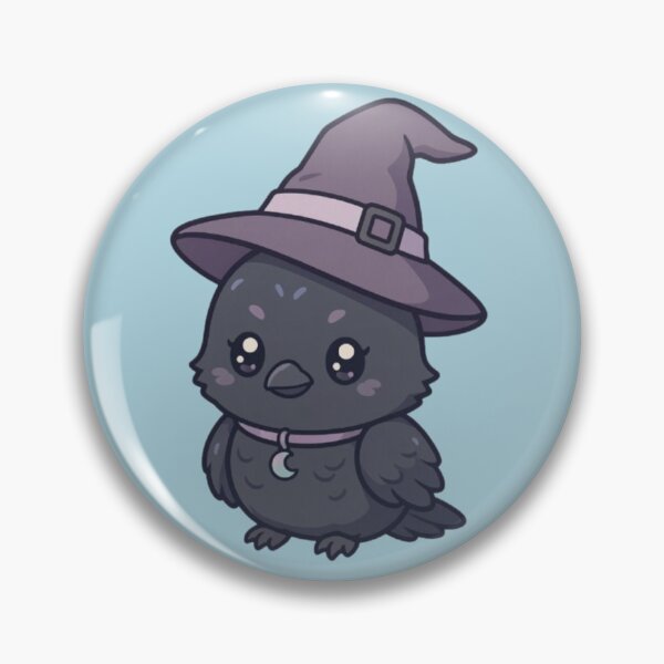 Item preview, Cute Chibi Raven Witch Hat Pastel Goth Gothic Design designed and sold by HopeAndHustle.