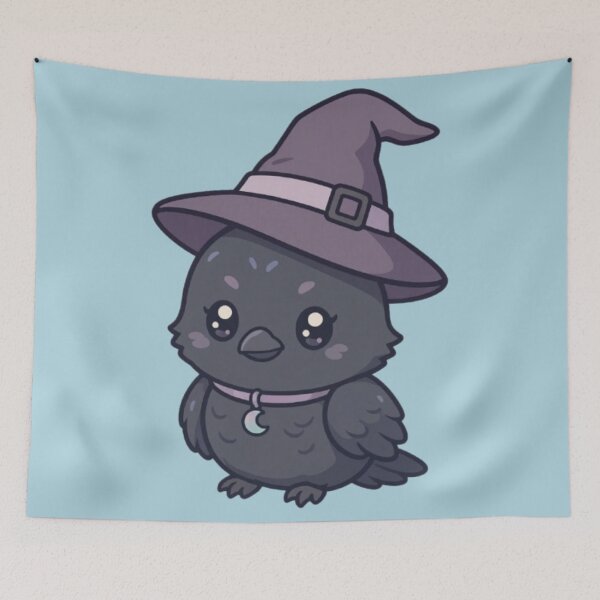 Item preview, Cute Chibi Raven Witch Hat Pastel Goth Gothic Design designed and sold by HopeAndHustle.