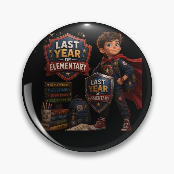 Item preview, First Day of My Last Year in Elementary,Future Hero Last Year Of Elementary School Boy Superhero Shield designed and sold by Crystal-Tree.