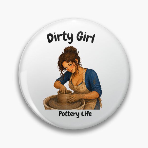 Item preview, Brunette Dirty Girl on Pottery Wheel designed and sold by SamanthaLPottery.