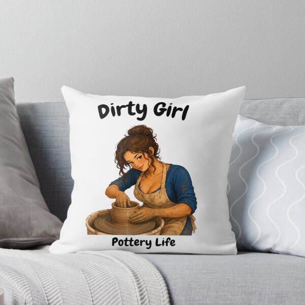 Item preview, Brunette Dirty Girl on Pottery Wheel designed and sold by SamanthaLPottery.