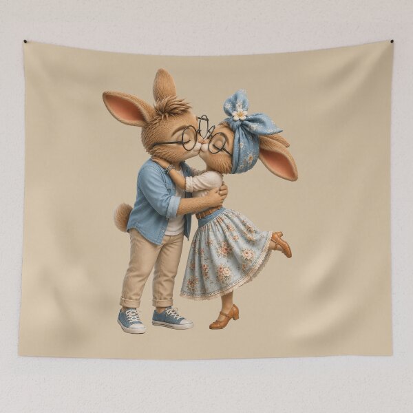 Item preview, Bunny Couple Kissing designed and sold by GRFORA.