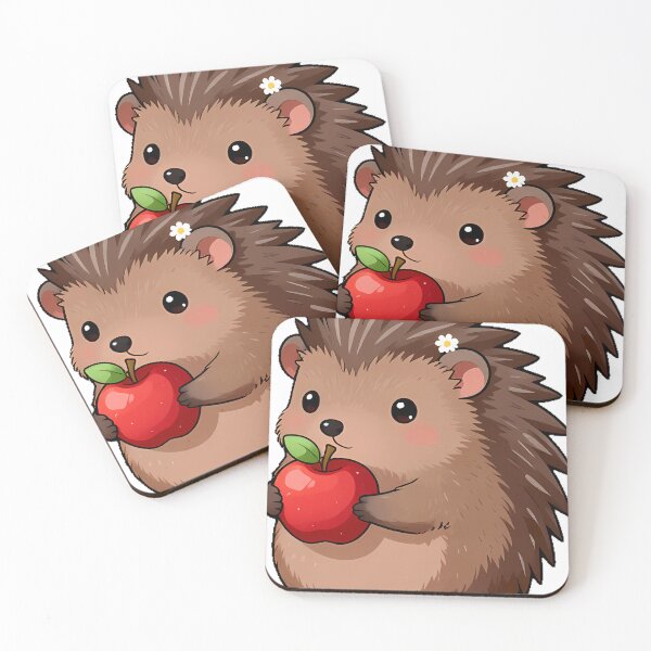Item preview, Hedgehog with Red Apple designed and sold by pumsquare.