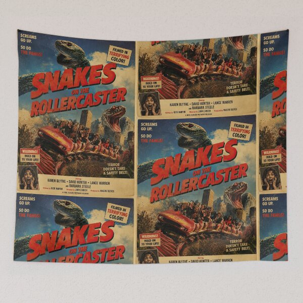 Item preview, Snakes on the Rollercoaster – Retro Grindhouse Horror designed and sold by obstinator.