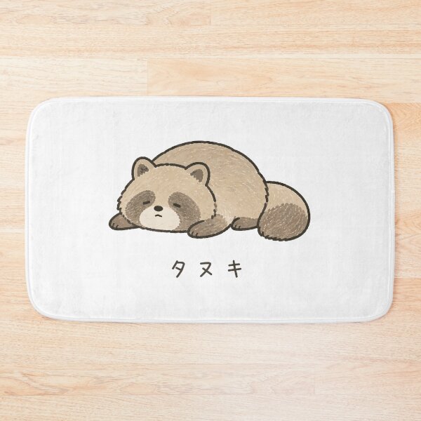 Item preview, Sleeping Tanuki - Cute Raccoon Dog Illustration with Label designed and sold by medicalkinoko.