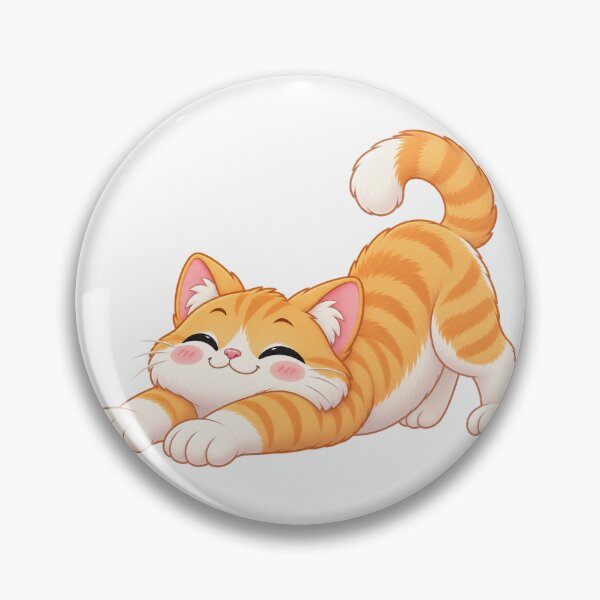 Item preview, Cute Orange Cat Stretching with Happy Expression designed and sold by zan-mf.