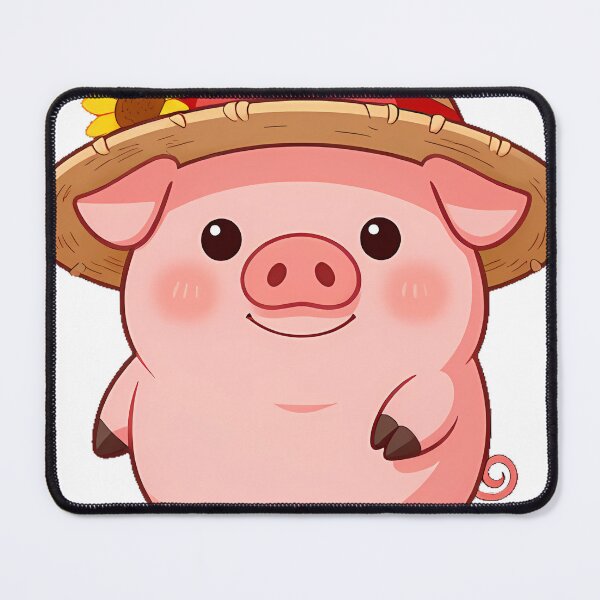 Item preview, Pink Pig with Straw Hat designed and sold by pumsquare.