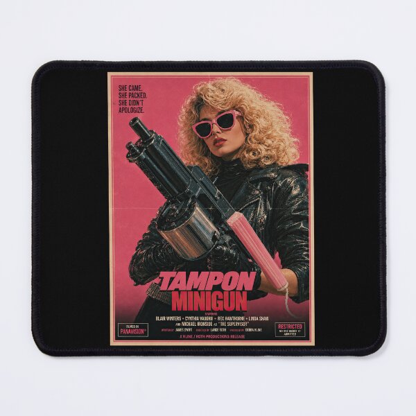 Item preview, Tampon Minigun – Retro Grindhouse Action designed and sold by obstinator.