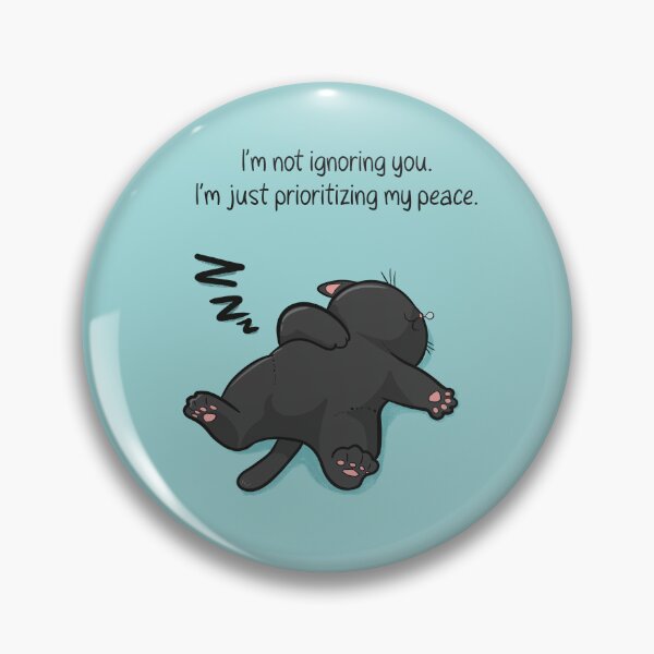 Item preview, Funny Black Cat Sarcastic Quote – Prioritizing My Peace designed and sold by MaggesticDesigns.