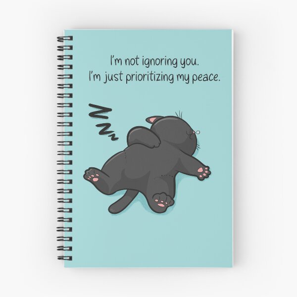 Item preview, Funny Black Cat Sarcastic Quote – Prioritizing My Peace designed and sold by MaggesticDesigns.