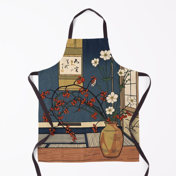 Item preview, Ukiyo-e Anemone & Bittersweet Ikebana Art designed and sold by conohitoAI-ArtGallery.