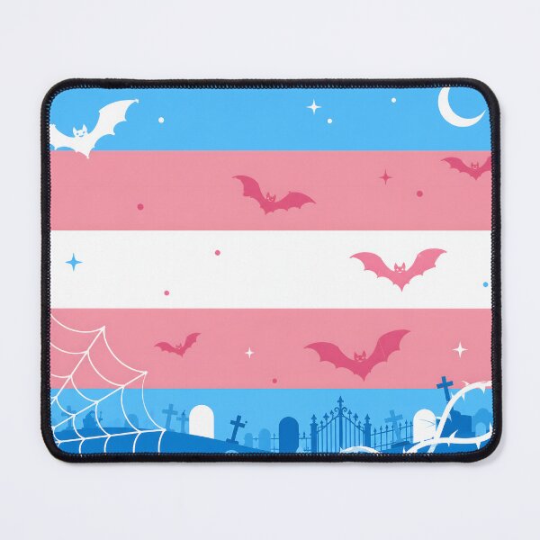 Item preview, Spooky Trans Pride Flag Halloween Graveyard Bats Aesthetic designed and sold by Travelslightly.
