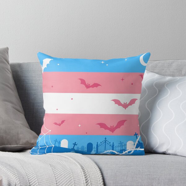 Item preview, Spooky Trans Pride Flag Halloween Graveyard Bats Aesthetic designed and sold by Travelslightly.