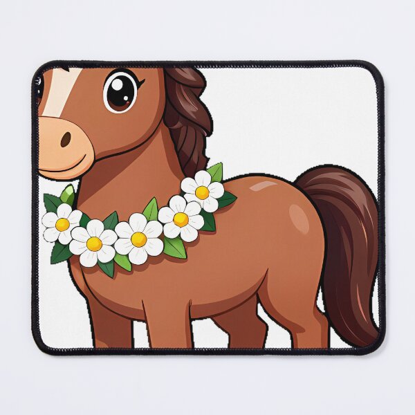Item preview, Chestnut Horse with Flower Garland designed and sold by pumsquare.