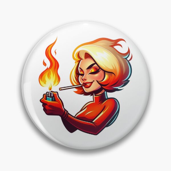 Item preview, Fiery Femme Retro Smoking Woman Bold Flame Design. designed and sold by Spark2Seduction.