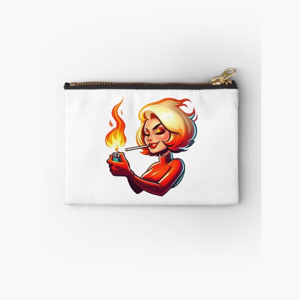 Item preview, Fiery Femme Retro Smoking Woman Bold Flame Design. designed and sold by Spark2Seduction.