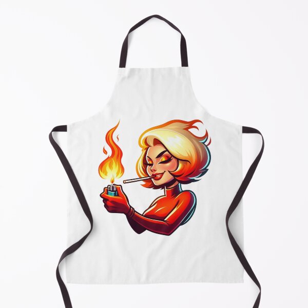 Item preview, Fiery Femme Retro Smoking Woman Bold Flame Design. designed and sold by Spark2Seduction.