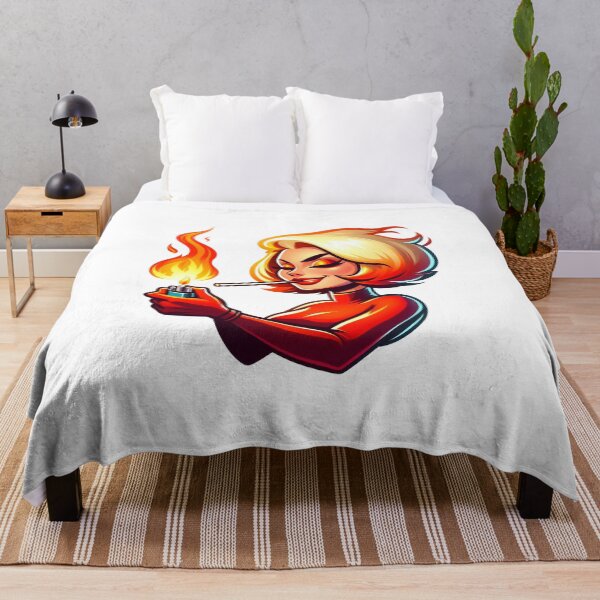 Item preview, Fiery Femme Retro Smoking Woman Bold Flame Design. designed and sold by Spark2Seduction.