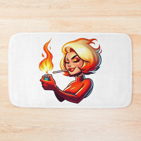 Item preview, Fiery Femme Retro Smoking Woman Bold Flame Design. designed and sold by Spark2Seduction.