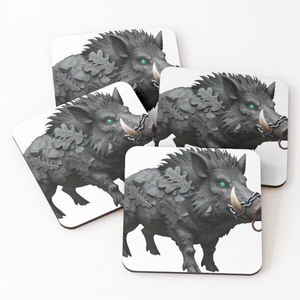 Item preview, Boar Gargoyle with Iron Chain designed and sold by IllumeInk.