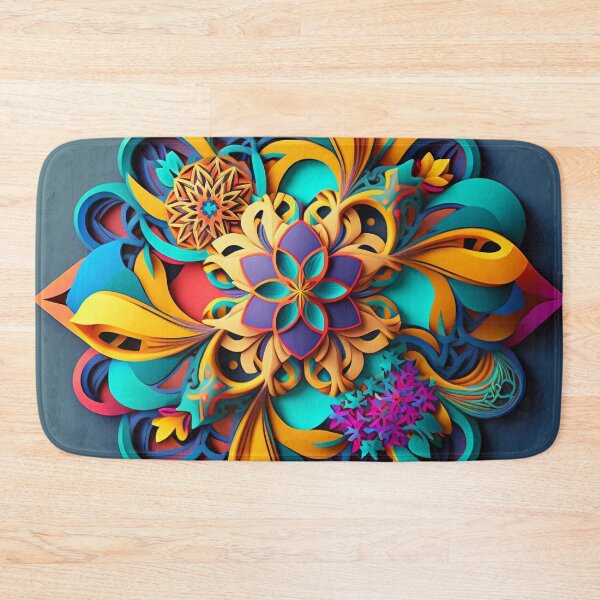 Item preview, Blue and Gold Layered Mandala Flower designed and sold by RAGANADesign.