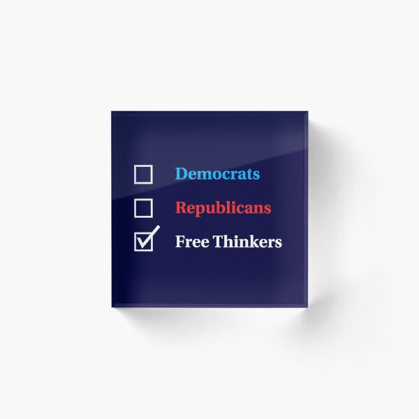 Election Ballot - Free Thinkers for Dark T's Acrylic Block