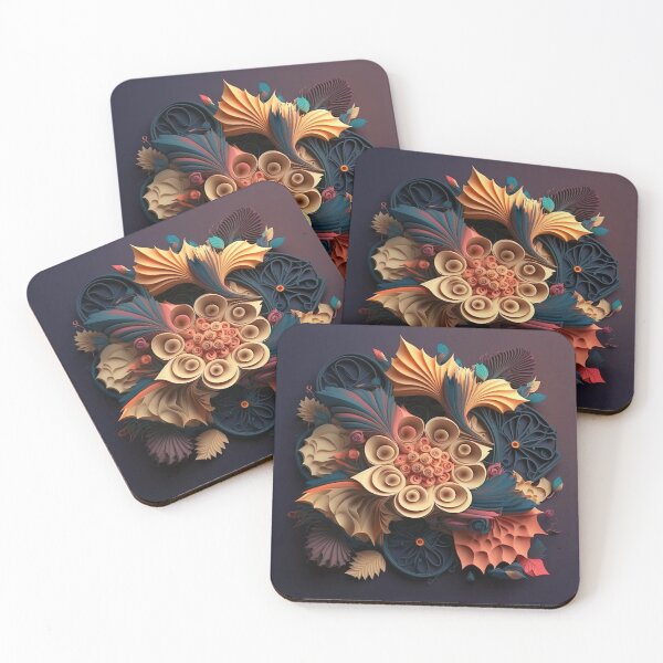 Item preview, Muted Cream and Navy Petal Study designed and sold by RAGANADesign.