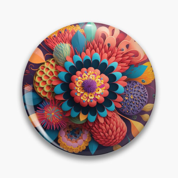 Item preview, Round Bouquet in Coral and Plum designed and sold by RAGANADesign.