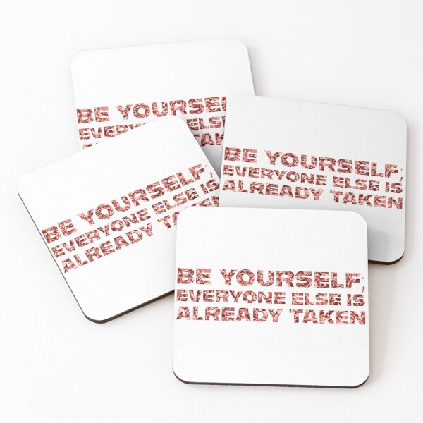 Item preview, "Be Yourself; Everyone Else Is Already Taken" Inspirational Quote Red Triangular Mosaic Design designed and sold by DymondDesigns.