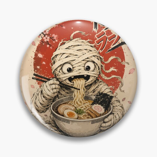 Item preview, Noodle Mummy Ramen Sumie Japanese Vintage designed and sold by TomFrontierArt.