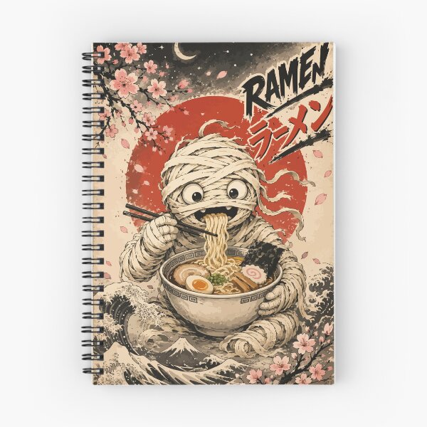 Item preview, Noodle Mummy Ramen Sumie Japanese Vintage designed and sold by TomFrontierArt.