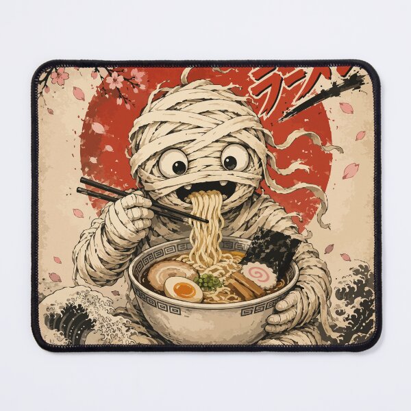 Item preview, Noodle Mummy Ramen Sumie Japanese Vintage designed and sold by TomFrontierArt.