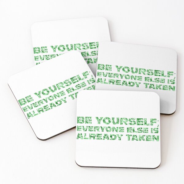 Item preview, "Be Yourself; Everyone Else Is Already Taken" Inspirational Quote Green Triangular Mosaic Design designed and sold by DymondDesigns.