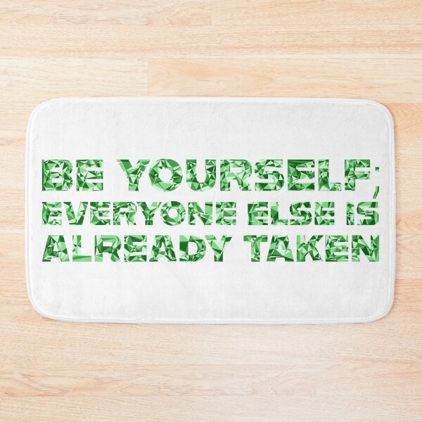 Item preview, "Be Yourself; Everyone Else Is Already Taken" Inspirational Quote Green Triangular Mosaic Design designed and sold by DymondDesigns.