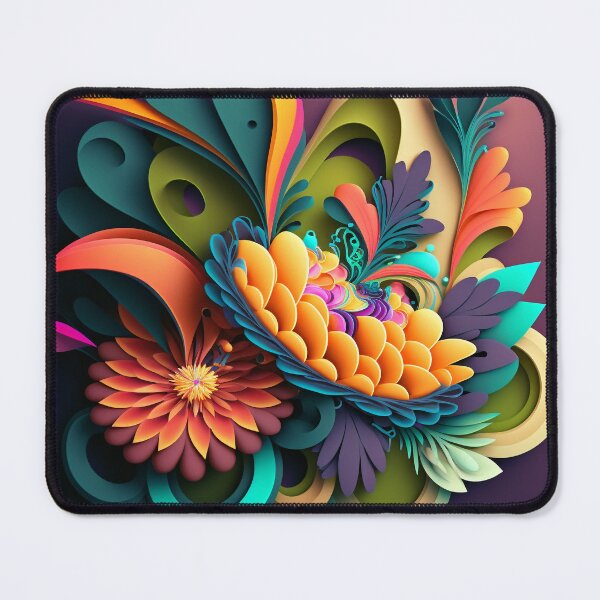 Item preview, Orange and Lime Swirl Flower on Plum designed and sold by RAGANADesign.