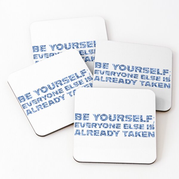 Item preview, "Be Yourself; Everyone Else Is Already Taken" Inspirational Quote Blue Triangular Mosaic Design designed and sold by DymondDesigns.
