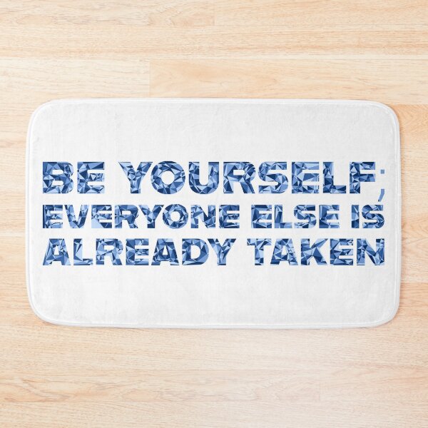 Item preview, "Be Yourself; Everyone Else Is Already Taken" Inspirational Quote Blue Triangular Mosaic Design designed and sold by DymondDesigns.